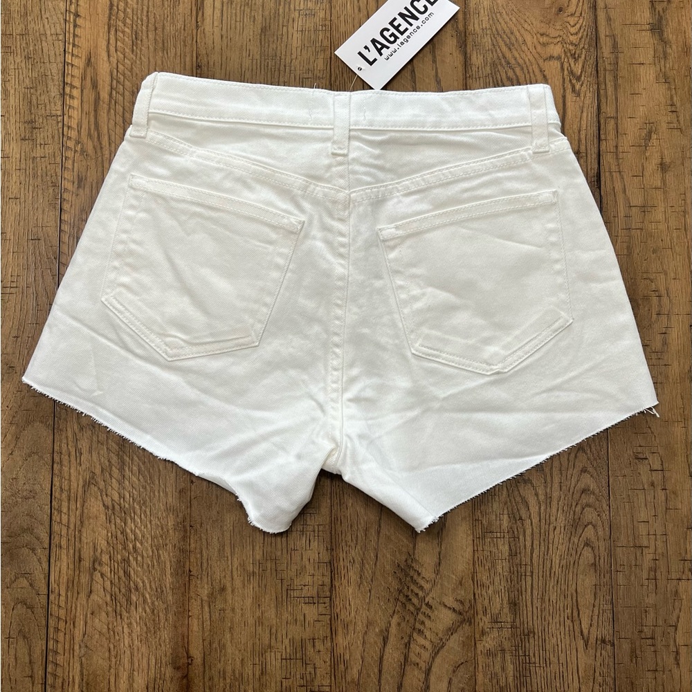L’AGENCE white jean shorts size 25 NWT